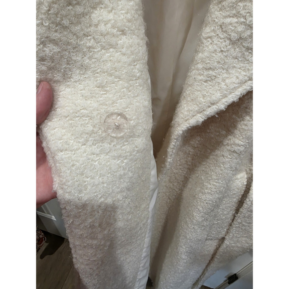 Toccin X RTR. Women's Brandy Wool-Blend Trench Coat Size Small Creamy Tie Waist - Picture 16 of 16